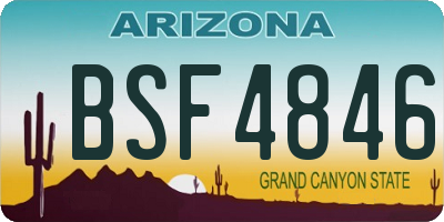 AZ license plate BSF4846