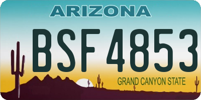 AZ license plate BSF4853