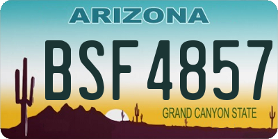 AZ license plate BSF4857