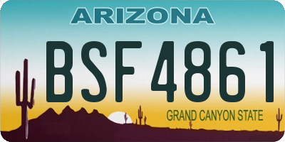 AZ license plate BSF4861