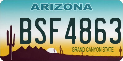 AZ license plate BSF4863