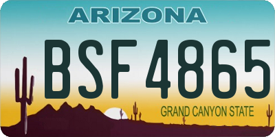 AZ license plate BSF4865