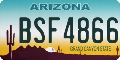 AZ license plate BSF4866