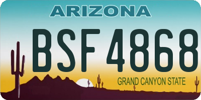AZ license plate BSF4868
