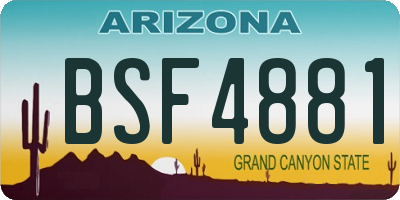 AZ license plate BSF4881