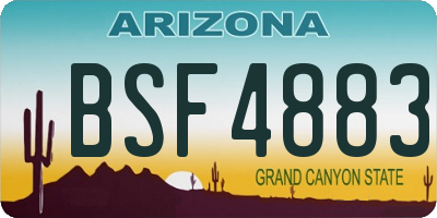 AZ license plate BSF4883