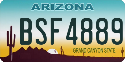 AZ license plate BSF4889