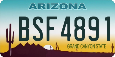 AZ license plate BSF4891