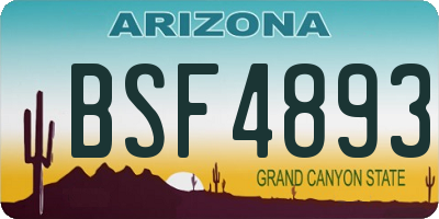 AZ license plate BSF4893