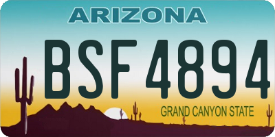 AZ license plate BSF4894