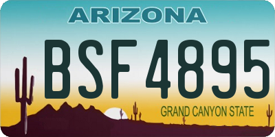 AZ license plate BSF4895