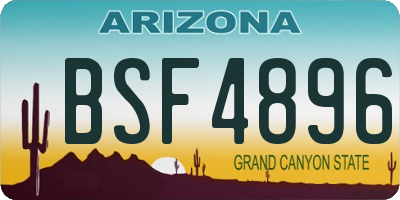 AZ license plate BSF4896