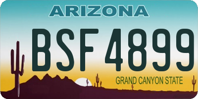 AZ license plate BSF4899