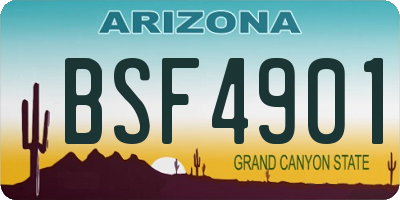 AZ license plate BSF4901