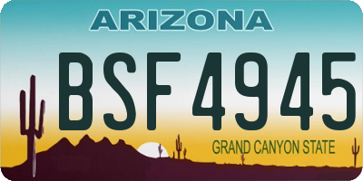 AZ license plate BSF4945