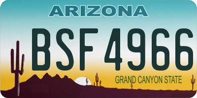 AZ license plate BSF4966