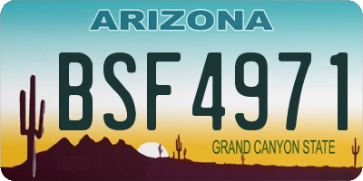 AZ license plate BSF4971