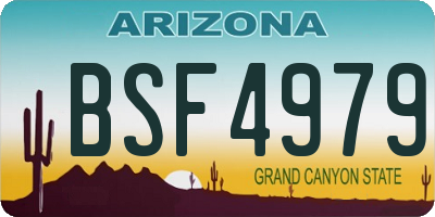 AZ license plate BSF4979