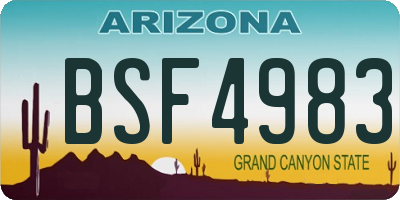 AZ license plate BSF4983