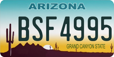 AZ license plate BSF4995