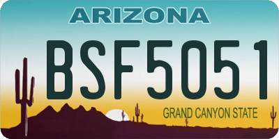 AZ license plate BSF5051
