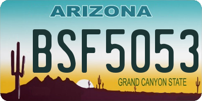 AZ license plate BSF5053