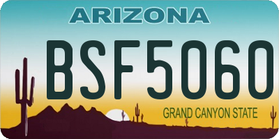 AZ license plate BSF5060