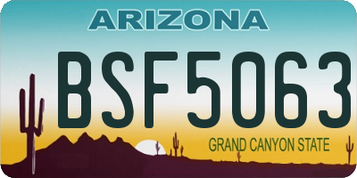 AZ license plate BSF5063