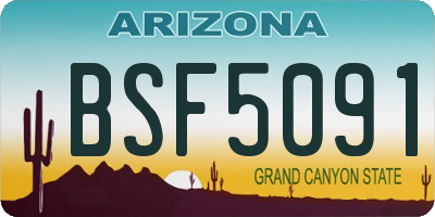 AZ license plate BSF5091