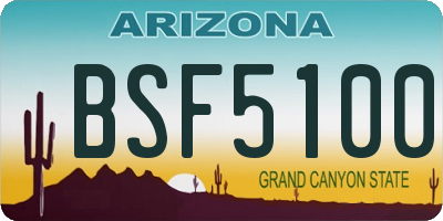 AZ license plate BSF5100