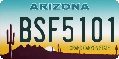 AZ license plate BSF5101