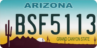 AZ license plate BSF5113