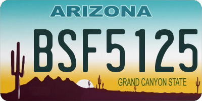 AZ license plate BSF5125