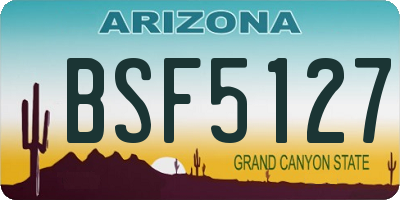 AZ license plate BSF5127