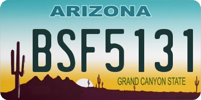AZ license plate BSF5131