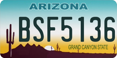 AZ license plate BSF5136