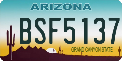 AZ license plate BSF5137