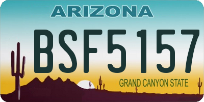 AZ license plate BSF5157