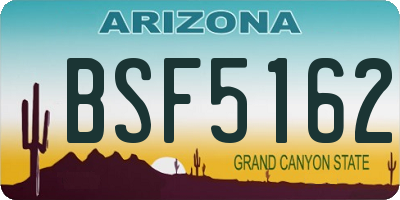AZ license plate BSF5162