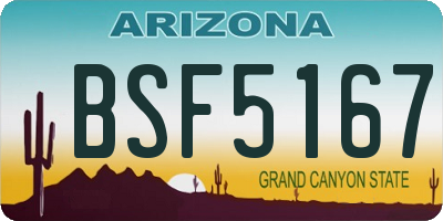 AZ license plate BSF5167