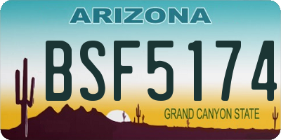 AZ license plate BSF5174