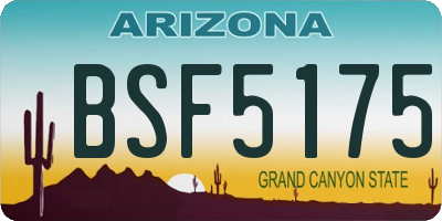 AZ license plate BSF5175