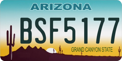 AZ license plate BSF5177