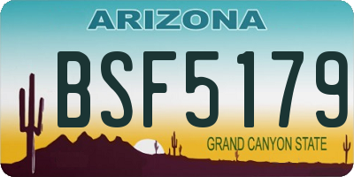 AZ license plate BSF5179