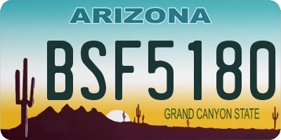 AZ license plate BSF5180