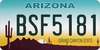 AZ license plate BSF5181