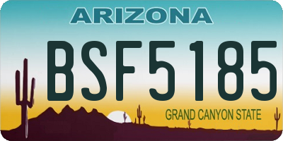 AZ license plate BSF5185