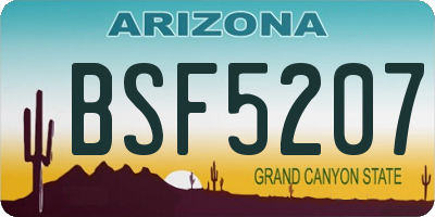 AZ license plate BSF5207