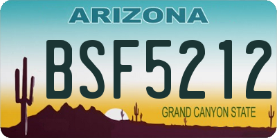 AZ license plate BSF5212
