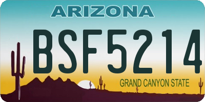AZ license plate BSF5214